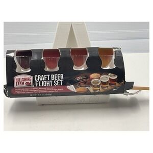 Hillshire‎ Farm Craft Beer Flight Set with Glasses & Bamboo Board